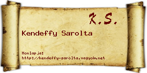 Kendeffy Sarolta névjegykártya